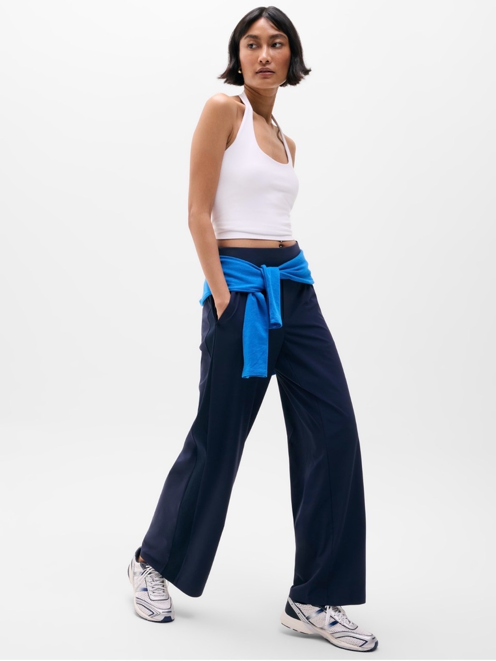 Athleta Brooklyn Mid Rise Wide Leg Pant | Navy Blue #844490